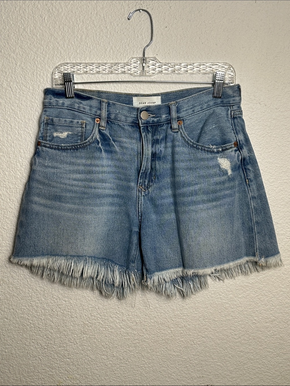 Dear John Frayed Hem Jean Shorts Cotton Denim Womens Size 28